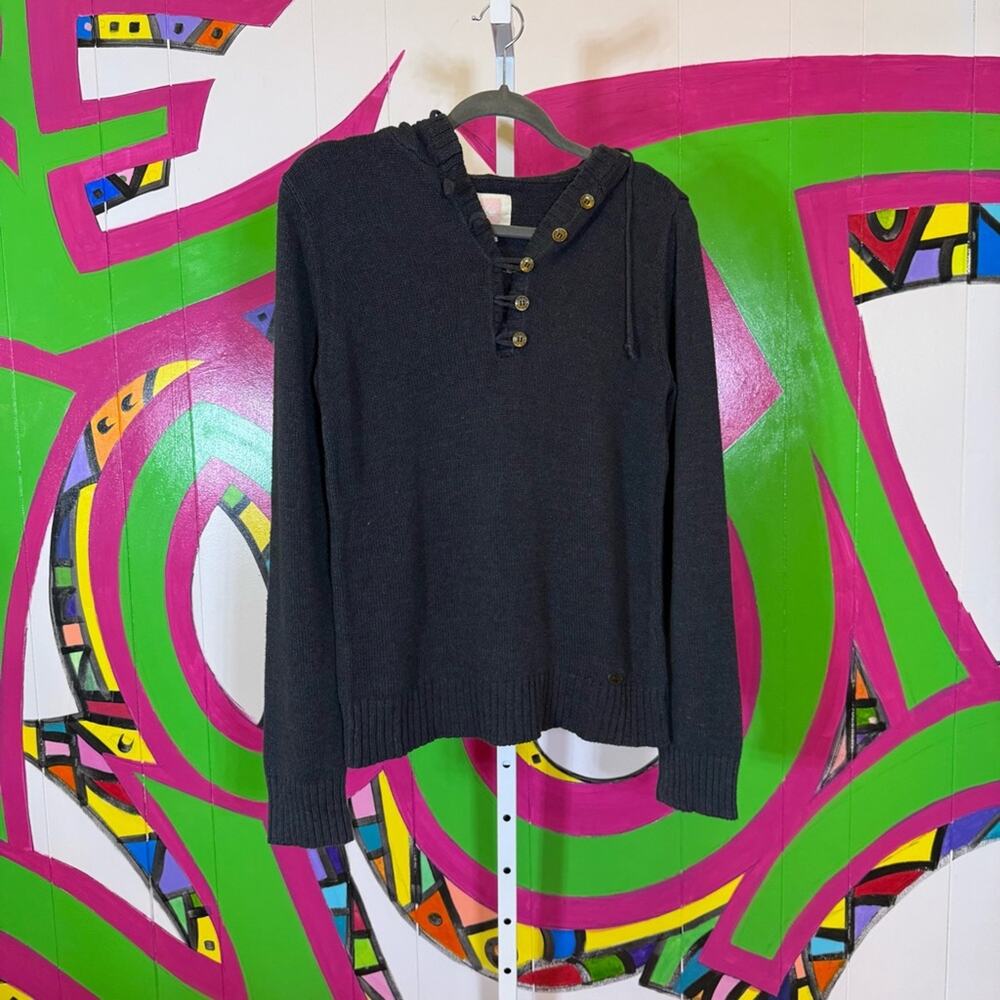 Quiksilver, Charcoal Knit Hoodie. Size Large. Excellent condition!